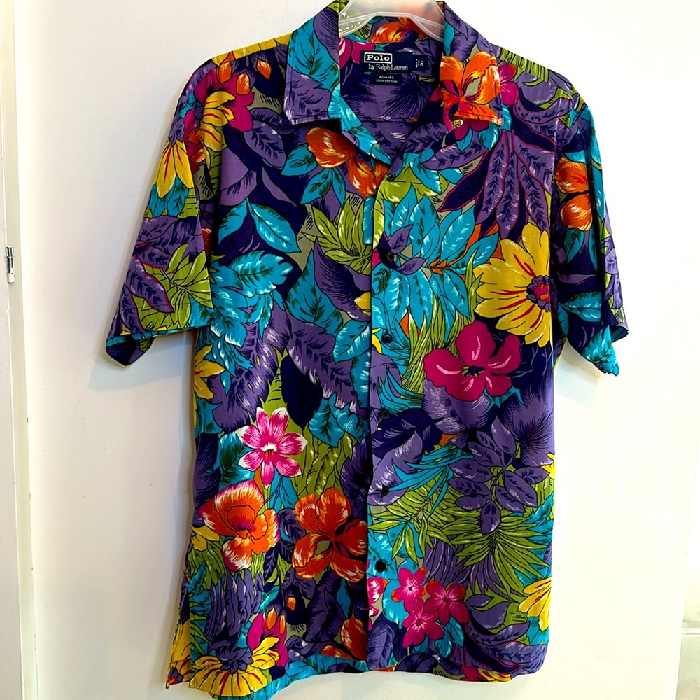 Polo by Ralph Lauren Hawaiian Tropical Sm. Mens Short Sleeve Vintage 100% Cotton